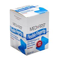 Medique Products 66050 Metal Detectable Bandages, Woven Fingertip, Blue, 50-Per Box