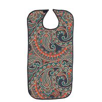 Adult Bib with Crumb Catcher, Waterproof and Double-Layer Patient Bib, Reusable Clothing Protector for Eating and Drink (4#)