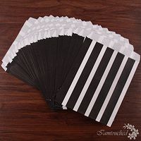 Generic Hot 25PCS 5X7 Inch Kraft Paper Candy Bar Bags Party Birthday Gift Popcorn Favou (Black w Stripe 25pcs)