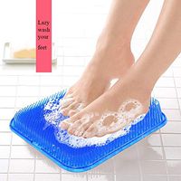 Ckssyao Shower Foot Massager, Detergent, Improve Foot Circulation, Reduce Foot Pain, with Suction Cup, Household Items, Suitable for The Elderly and Children,Blue