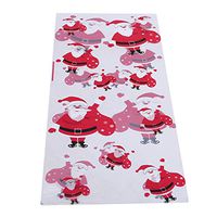 ZALING 50Pcs/Set Clear Flat Cellophane Bags Snowman Santa Snowflake Pattern Plastic Gift Packing Bag(Style 3)