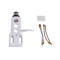 Mxfans White Phonograph Cartridge Head Shell Mounted on H-4 Headshell