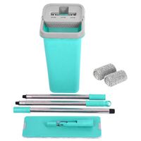 RollingBronze Flat Mop and Bucket Free Hand Washing Wet and Dry Mopping for Home Floor All Surfaces