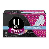 U by Kotex Teen Ultra Thin Pads, 16 Pads Per Pack