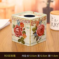 T-ZJHC Roll Paper Tissue Box Home Living Room core Tray Paper Tray Paper roll, Pink Square Rose Rose