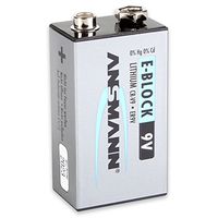 ANSMANN Extreme Lithium Battery 9V E-Block 1,5V - High Performance & Capacity for extreme Temperatures (1 Pack)