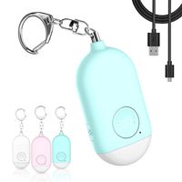 Safe Personal Alarm, 130DB Safety Security Alarm Siren Song with LED Lights, Keychain for Women, Men, Children, Elderly (Blue)