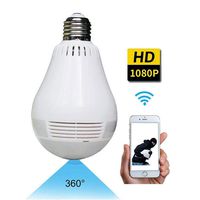 Wireless 360° Panoramic Bulb Camera - Full HD 1080P Smart Home Security Light Camera - WiFi Surveillance IP Camera Lamp -3D, VR, Fisheye Motion Detection Alarm, Night Vision, Two Way Communication