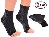 (2 Pair) Plantar Fasciitis Socks Arch Support Men & Women - Best 24/7 Compression Foot Sleeve Aching Feet & Heel Pain Relief - Washes Well, Holds Shape & Better Than a Night Splint