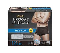 HASOCARE Breathable Incontinence Underwear for Men, Maximum Absorbency, Samll/Medium, 12 Count