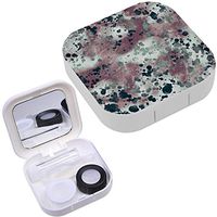 Portable Contact Lens Case Box Travel Kit Mirror + Bottle + Tweezers Container Holder [ Artistic Watercolor Texture ]