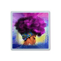 XIANN Care Contact Lens Box Holder Container Case Storage Eyecare Kit -African Women with Purple Hair