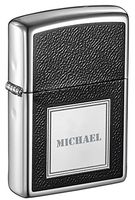 Personalized Zippo Square Design High Polish Chrome Windproof Lighter with Free Engraving