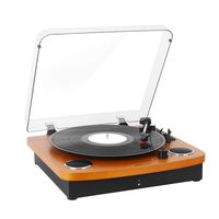 Record Player Vintage Vinyl Record Turntable Player with BT,LP 3-Speed Belt-Drive,RCA Output,3.5mm Aux Input,Headphone Jack