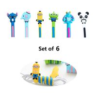 Cellphone Cartoon Winders Set of 6 for Cable Cord Headset Earphone Management Ties Wrap Holder Cute Animal Cable Organizer
