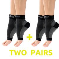 2 Pairs of Plantar Fasciitis Socks, Premium Quality Compression Foot Sleeves, Unisex Muscle Recovery Sock, 6 Zone Compressions, Arch & Ankle Support, Increases Circulation