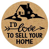 Round 1.5" Kraft Paper Stickers (Roll of 500, I'd Love to Sell Your Home)