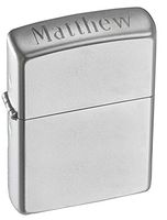 Personalized Satin Chrome Zippo Lighter with Free Engraving