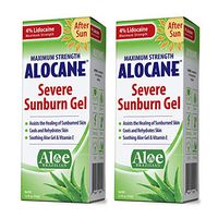 Alocane Severe Sunburn Gel, with Lidocaine, Vitamin E & Brazillian Aloe, Pain, Itch, After Sun Relief Help Soothe, Repair, Cool & Heal Sun Burned Skin, Alcohol Free Non-Irritating, 2.5 oz, Pack of 2