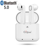 Bluetooth 5.0 Earbuds,Gigue True Wireless Earphones Portable TWS Headphone Reliable Connection for Bluetooth Devices with Charging Box White