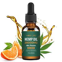 Hemp Oil 28000MG for Pain Relief and Anxiety - Organic Hemp Extract - Helps Improve Sleep Skin and Hair - Orange Flavour