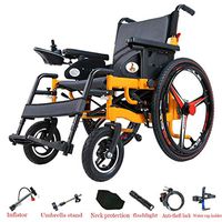 DONGBALA Foldable Wheelchair, Electric Powerchair Drive with Electric Power Or Use As Manual Wheelchair for The Disabled and The Elderly (12A Lithium Battery)