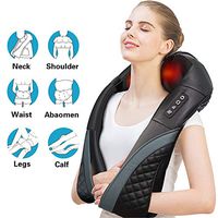 TISSCARE Neck & Back Massager with Heat, Shiatsu Deep Tissue Kneading Electric Shoulder Massage Pillow for Neck,Back,Shoulder,Foot,Leg,Body,Relieve Muscle Pain for Home,Office or Car Use (Black/Gray)