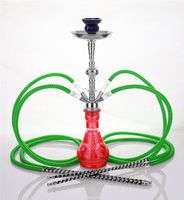 4 hose 21" Ahlah Red Hookah Shisha Nargila water glass vase pipes smoke sale