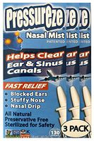 Pressureze Nasal Spray Mist (3 Pack) 18 ml - 130 Sprays Each - Fast, Natural Relief from Sinus & Ear Pressure Symptoms, Congestion, Stuffy Nose, Blocked Ears, Nasal Drip