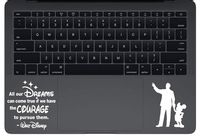 Trackpad Walt Disney Quote All our Dreams Can Come True Apple Macbook Decal Vinyl Sticker Apple Mac Air Pro Retina Laptop sticker