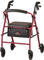 NOVA Vibe 6 Steel Rollator Walker, Red