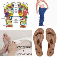 Brown, Ikevan Magnetic Massage Shoe Insoles Gel Pad Therapy Acupressure Foot Care Cushion (6-9)