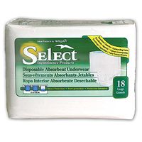 Select Disposable Absorbent Underwear - Large 64/cs