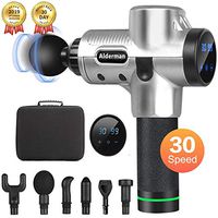 Alderman Muscle Massage Gun, Deep Tissue Percussion Fascia Gun Massager Gun for Athletes,Germany Quiet Brushless Motor Therapy Gun for Sport Pain Relief Sliver