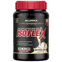 ALLMAX Nutrition - ISOFLEX - 100% Ultra-Pure Whey Protein Isolate - Birthday Cake - 2 Pound
