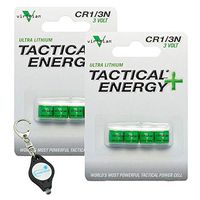 Viridian CR1/3N 3 Volt Lithium Battery Two 4-Packs (8 Batteries) for Flashlights, Laser Sights, Tools Bundle with a Lumintrail Keychain Light
