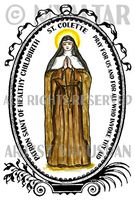 St Colette Patron Saint of Healthy Childbirth 4"x6" Set of 6 Linen Postcards