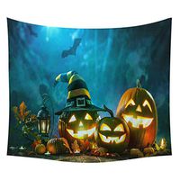 Bosji (150x200cm) Wall Hanging Tapestry, Happy Halloween Decorative Pumpkins Sastle Tree Printed Scary Tapestry, Art Home Garden Decoration