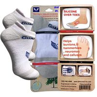 GUARDIANGEL Socks, Silicone Gel toe cup Tea tree oil infused to Stop Fungi Nail and Cushion Bunion, Neuroma, Toes, Copper compression Arch support, Diabetic friendly, By Podiatrist, Fit Men size 8-16