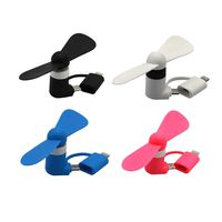 DRADUO USB Phone Fan,Mini Cell Phone Fan,4 Pack 2-In-1 Fan for Iphone/Ipad/Android Smartphone/Tablet,Cell Phone Summer Accessories(Black,White,Blue,Pink)