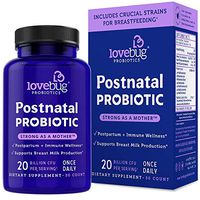 Lovebug Postnatal Probiotic Supplement, Extra Folic Acid Formula to Support Healthy Breastfeeding Moms, Best for Nursing Mother & Baby, 30 Tablets.