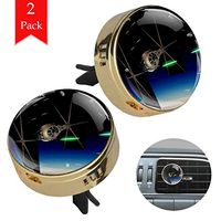 Spaceship war two gold air freshener aromatherapy essential oil diffusers for car vent clip portable with four refill pads 1.33x1.83in