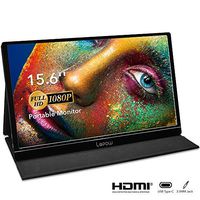 Portable Monitor - Lepow 15.6 Inch Full HD 1080P USB Type-C Computer Display IPS Eye Care Screen with HDMI Type C Speakers for Laptop PC PS4 Xbox Phone Included Smart Cover & Screen Protector Black