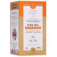 Aqua Biome by Enzymedica, Fish Oil + Meriva Curcumin, Complete Omega 3 Supplement, Gluten Free and Non-GMO, 60 softgels (30 servings)