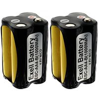 2x Exell Custom 4.8V 1000mAh NiCd 4xAA Square Button Top Battery Pack