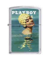 Zippo Playboy Cover August 1962 Pocket Lighter, Satin Chrome