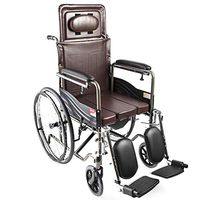Medical Full Reclining Wheelchair Commode, Table Long Arm and Leg Support, Bathroom Seat, Portable Toilet, Bedside Toilet for Elderly Disabled Person