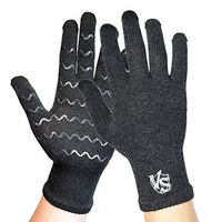 Vital Salveo-Touchscreen Full Finger Compression Arthritis Gloves with Non-Slip for Pain Relief-Rheumatoid, Osteoarthritis Carpal Tunnel Aches (Pair)-Dark Grey-L