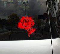 Love Doodle Art #12- Rose Floral Decor - Valentine - 5" Red Vinyl Decal Sticker Car Macbook Laptop