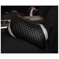 Siyibb 1 Pc Leather Car Waist Pillow Crystal Rhinestone Seat Back Support Lumbar Cushion